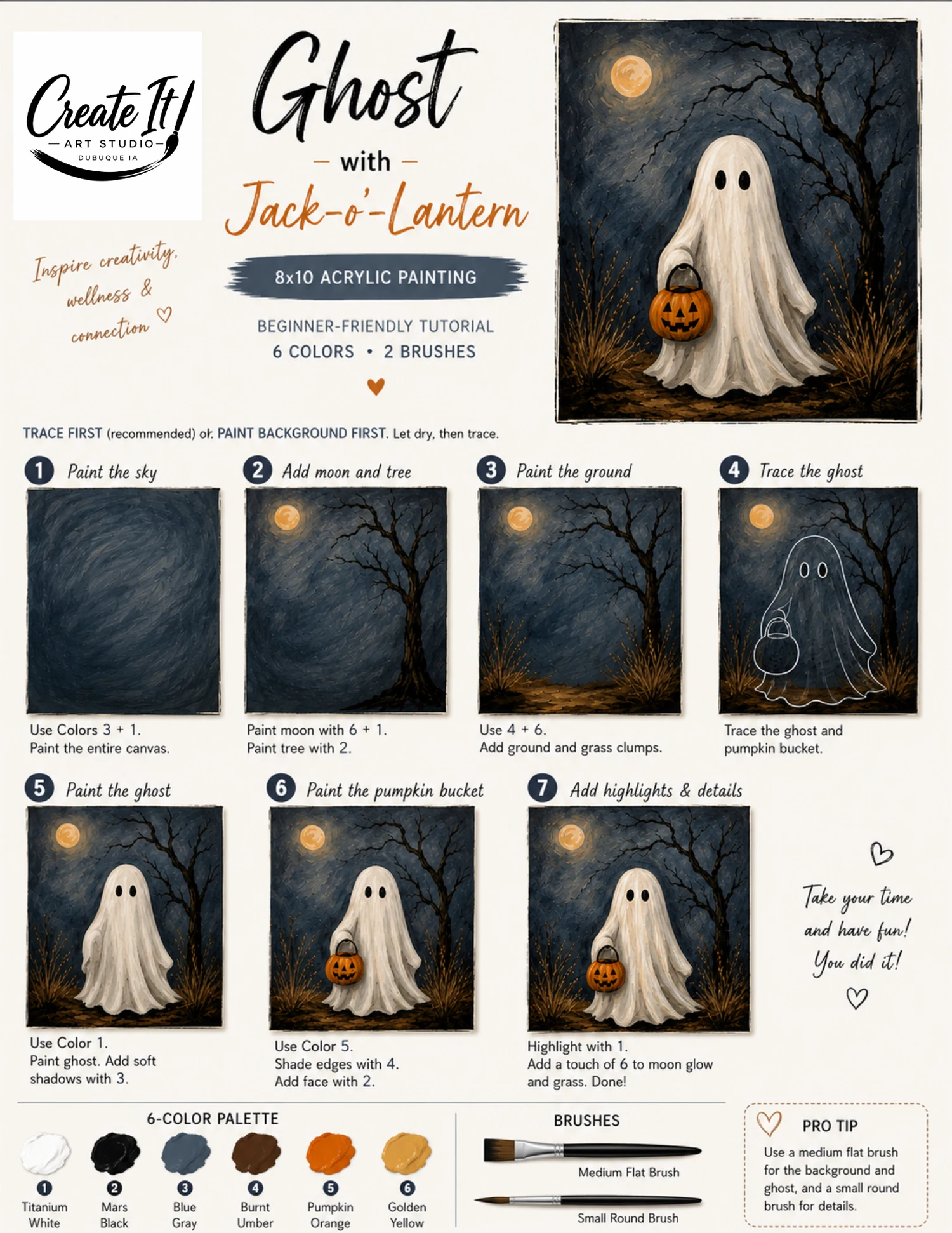 Ghost with Jack-o'-Lantern paint kit
