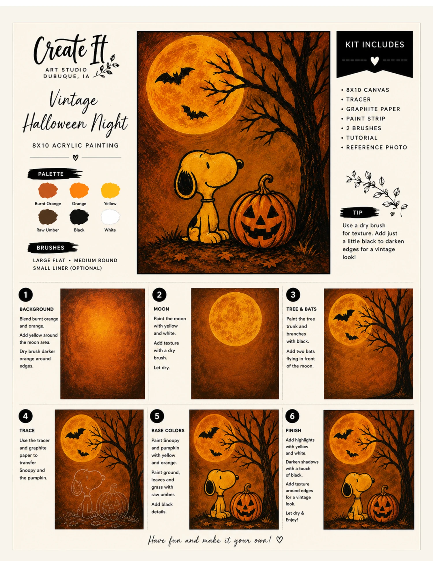Vintage Halloween Night paint kit
